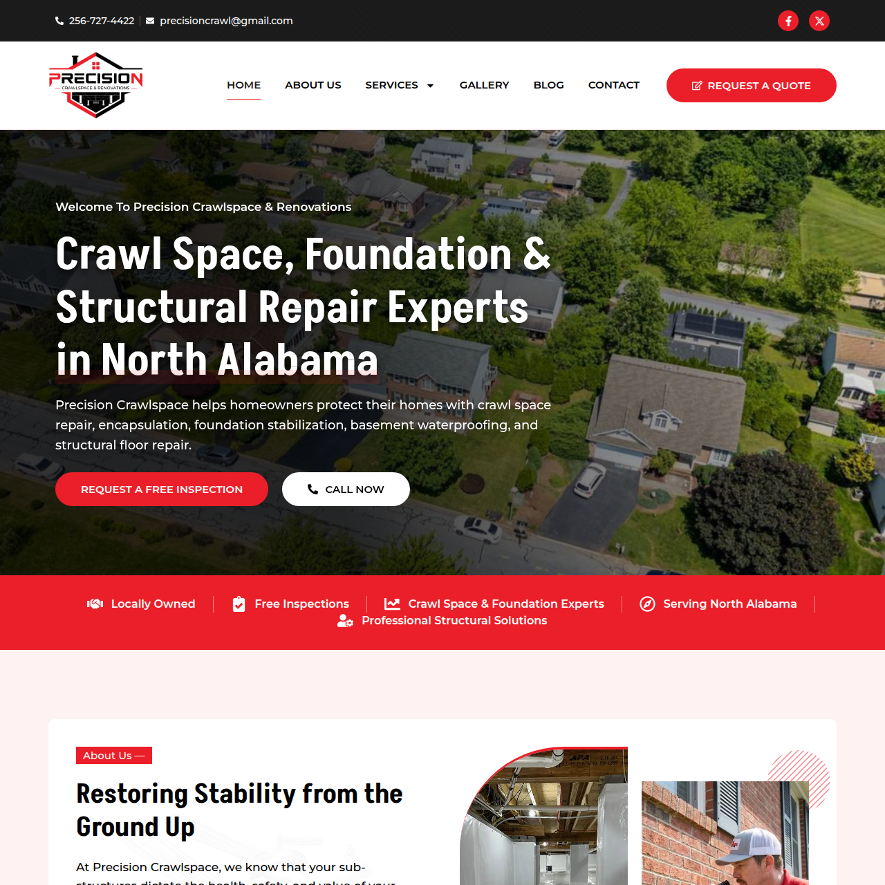 https-precisioncrawlspace.com- huntsville marketing web design