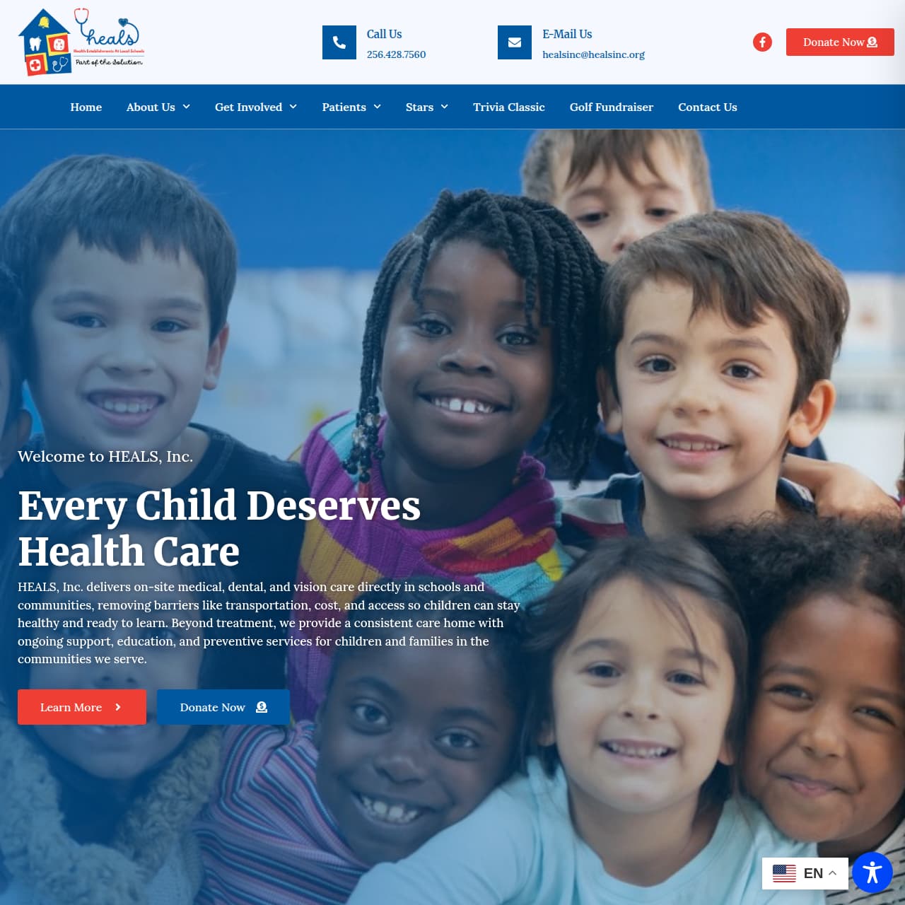 HEALS Inc nonprofit website from our Huntsville web design portfolio
